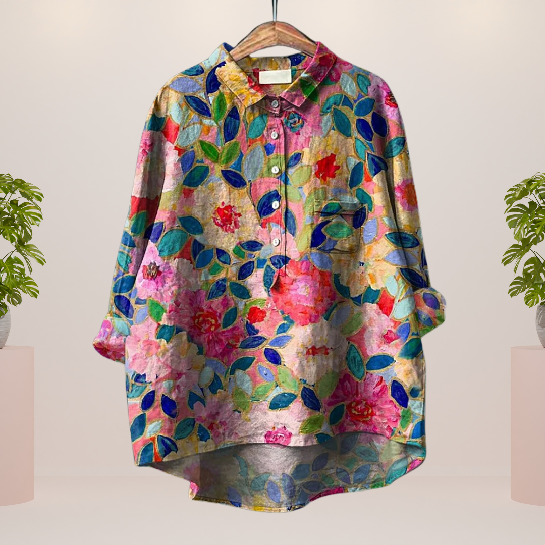 Frida Trendy og moderne bluse med kunstprint