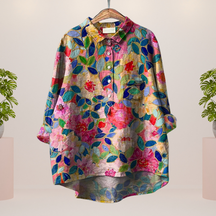 Frida Trendy og moderne bluse med kunstprint