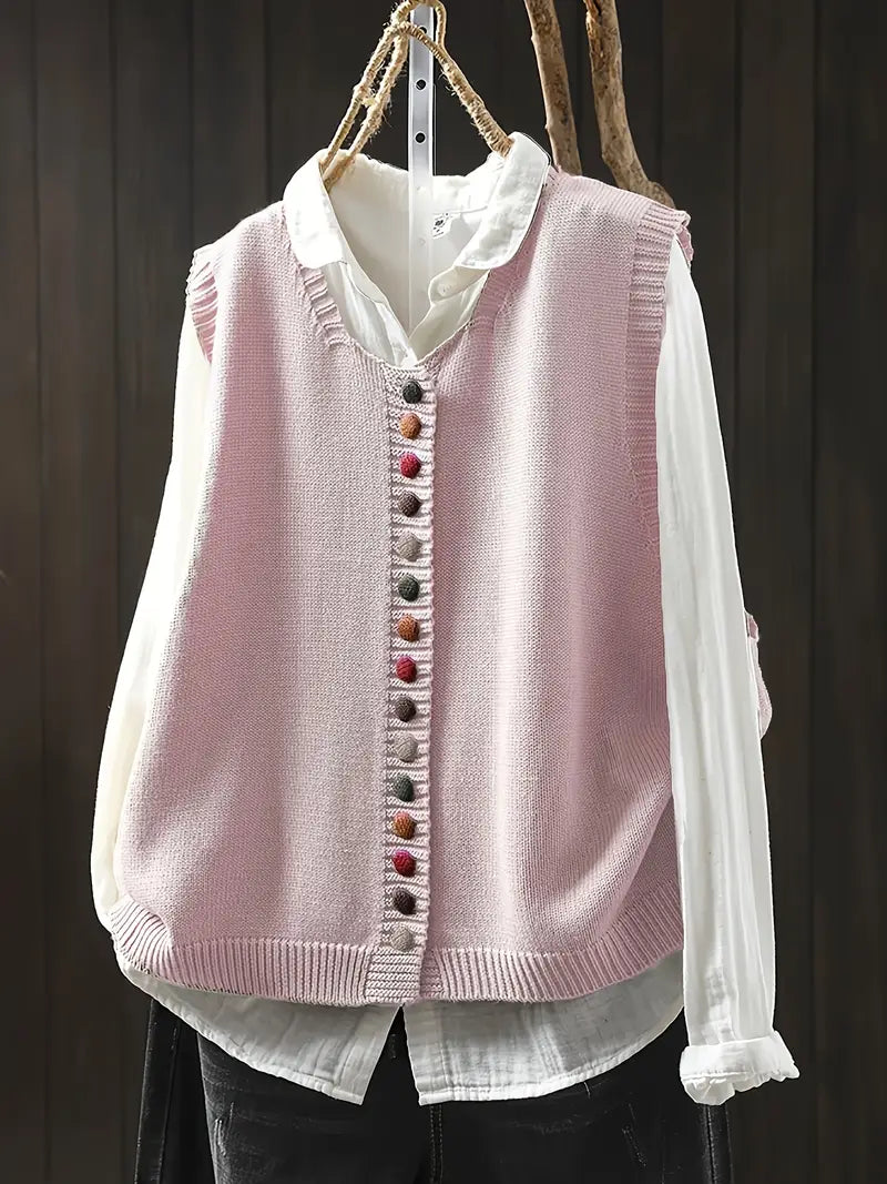 Lisbeth | Ærmeløs Strikket Vest