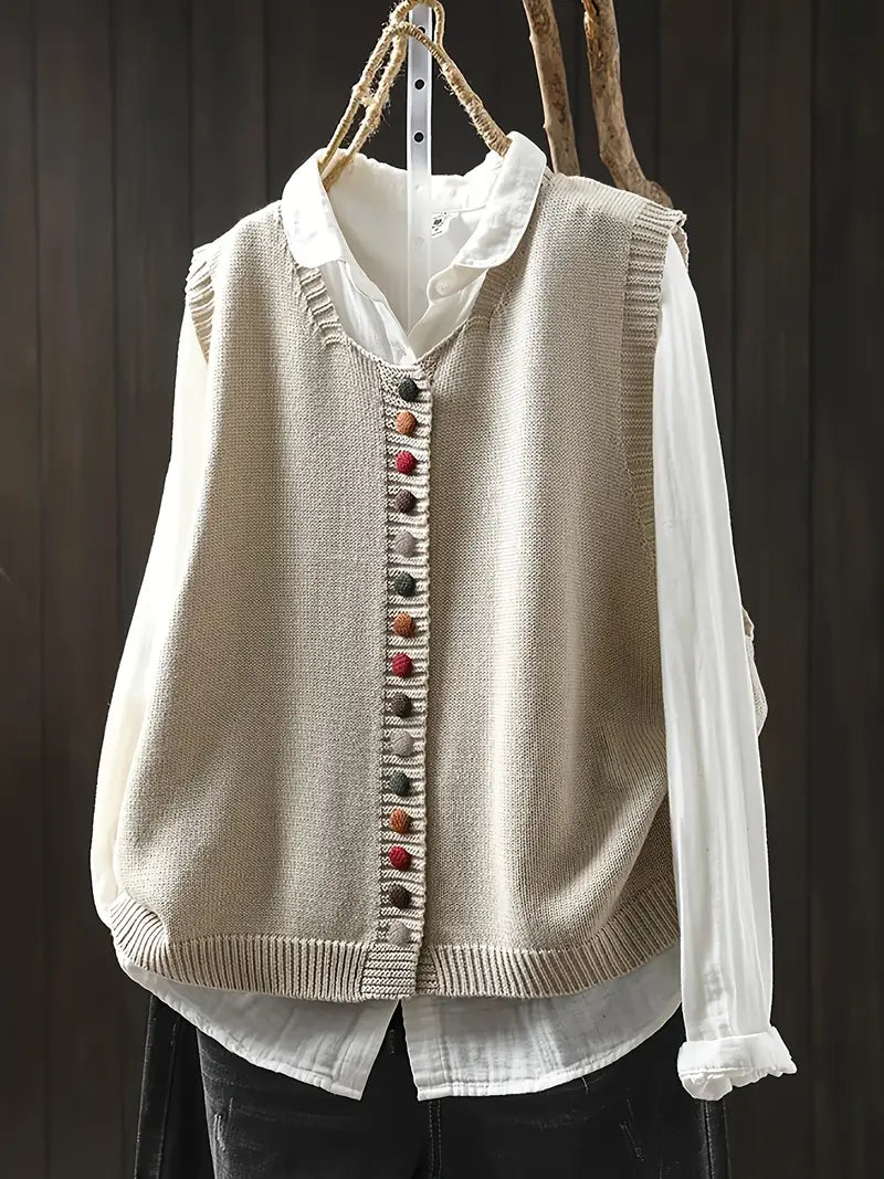 Lisbeth | Ærmeløs Strikket Vest
