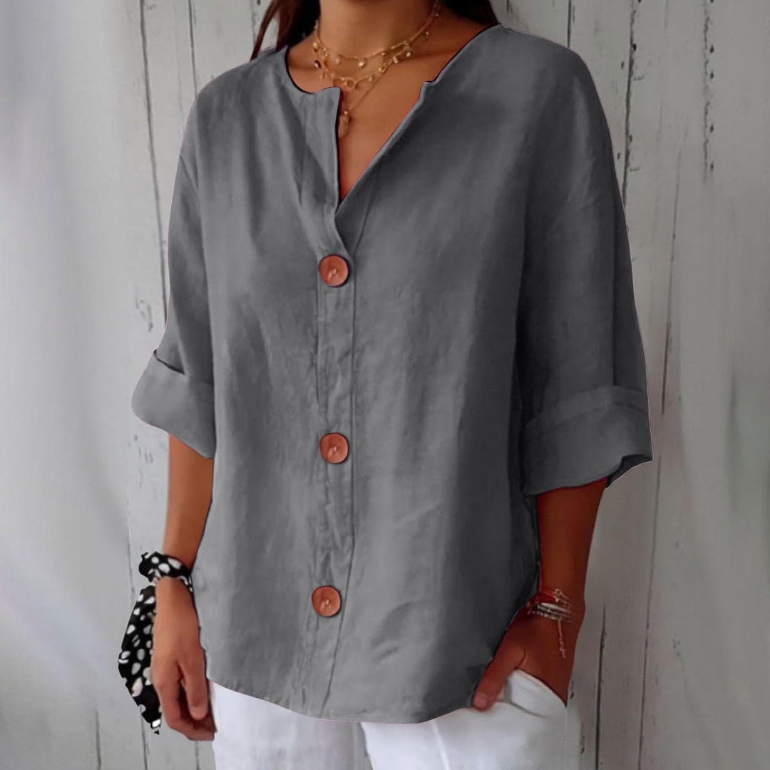 Noora Afslappet linnebluse for tidløs elegance