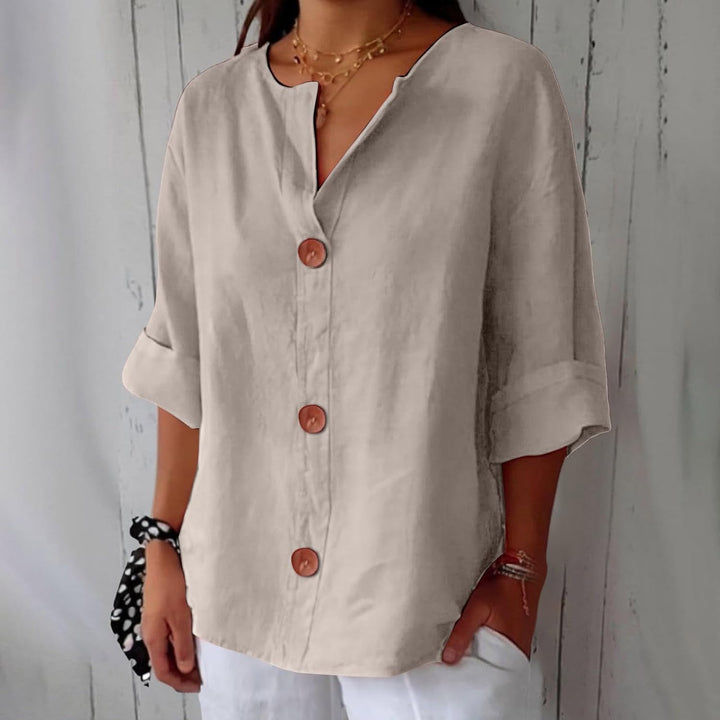 Noora Afslappet linnebluse for tidløs elegance