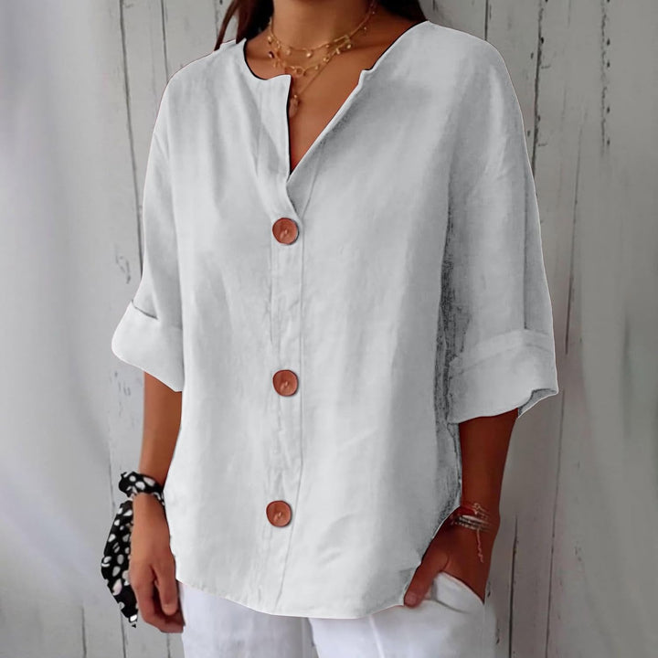Noora Afslappet linnebluse for tidløs elegance