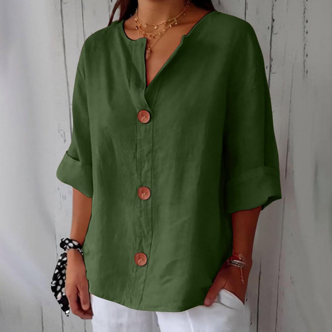 Noora Afslappet linnebluse for tidløs elegance