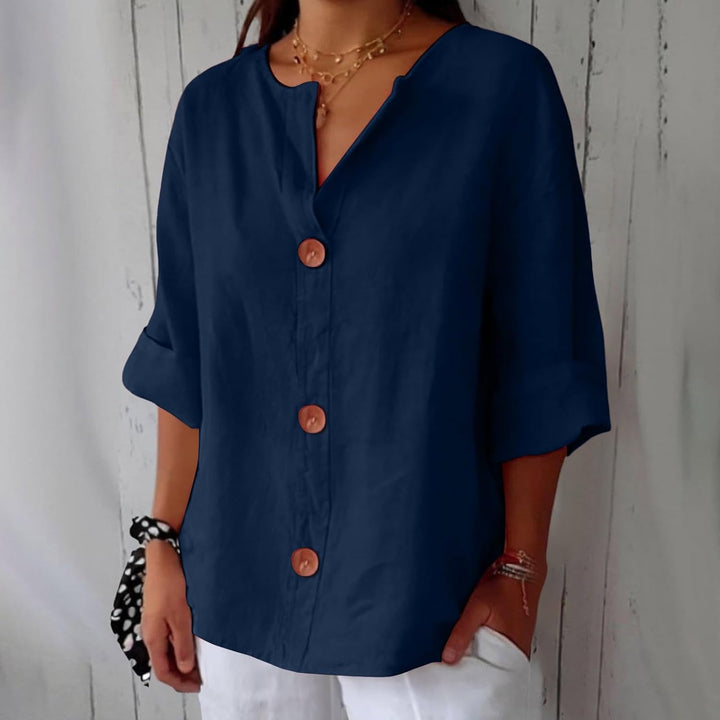 Noora Afslappet linnebluse for tidløs elegance