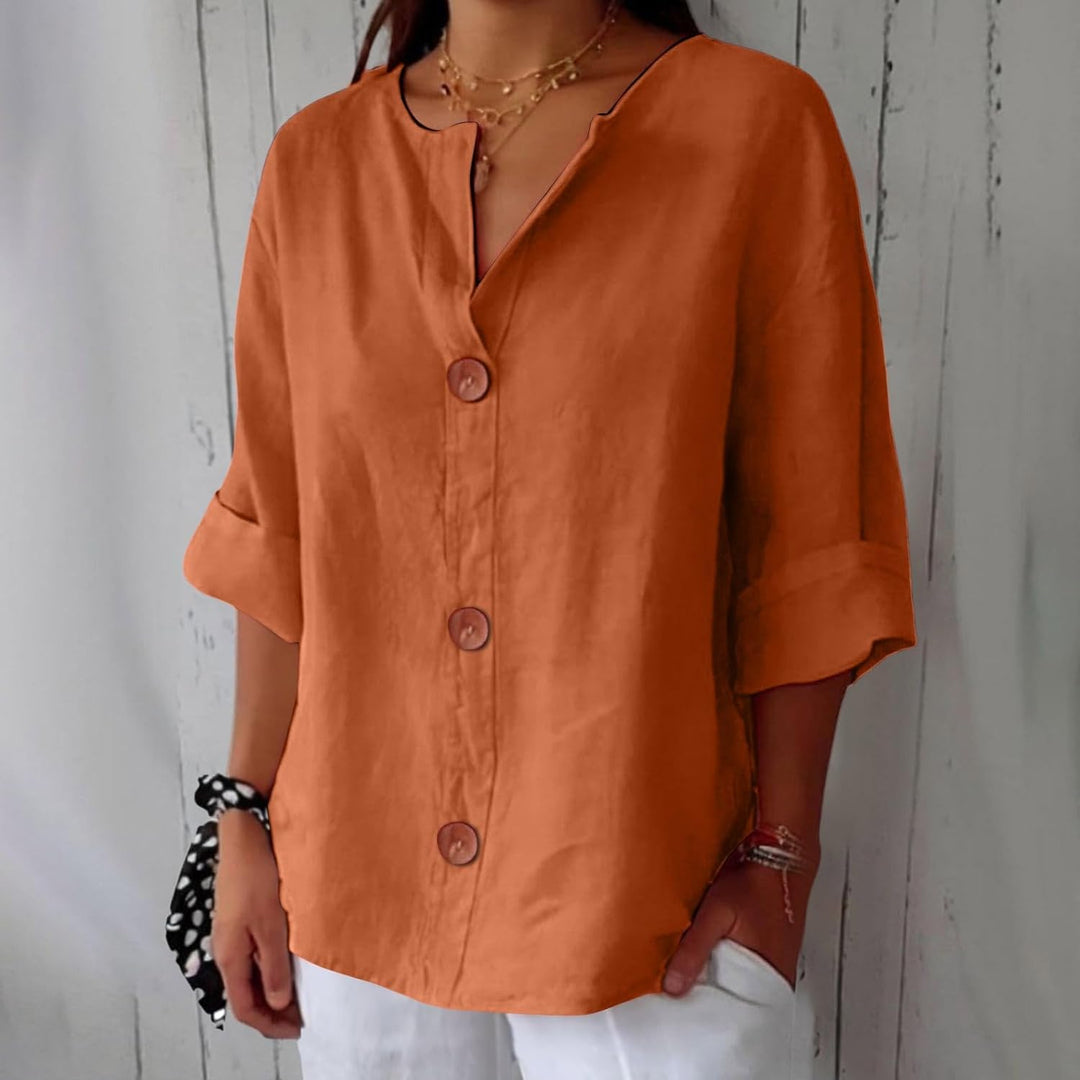 Noora Afslappet linnebluse for tidløs elegance