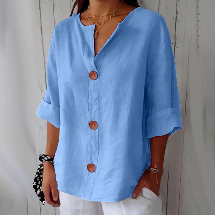 Noora Afslappet linnebluse for tidløs elegance