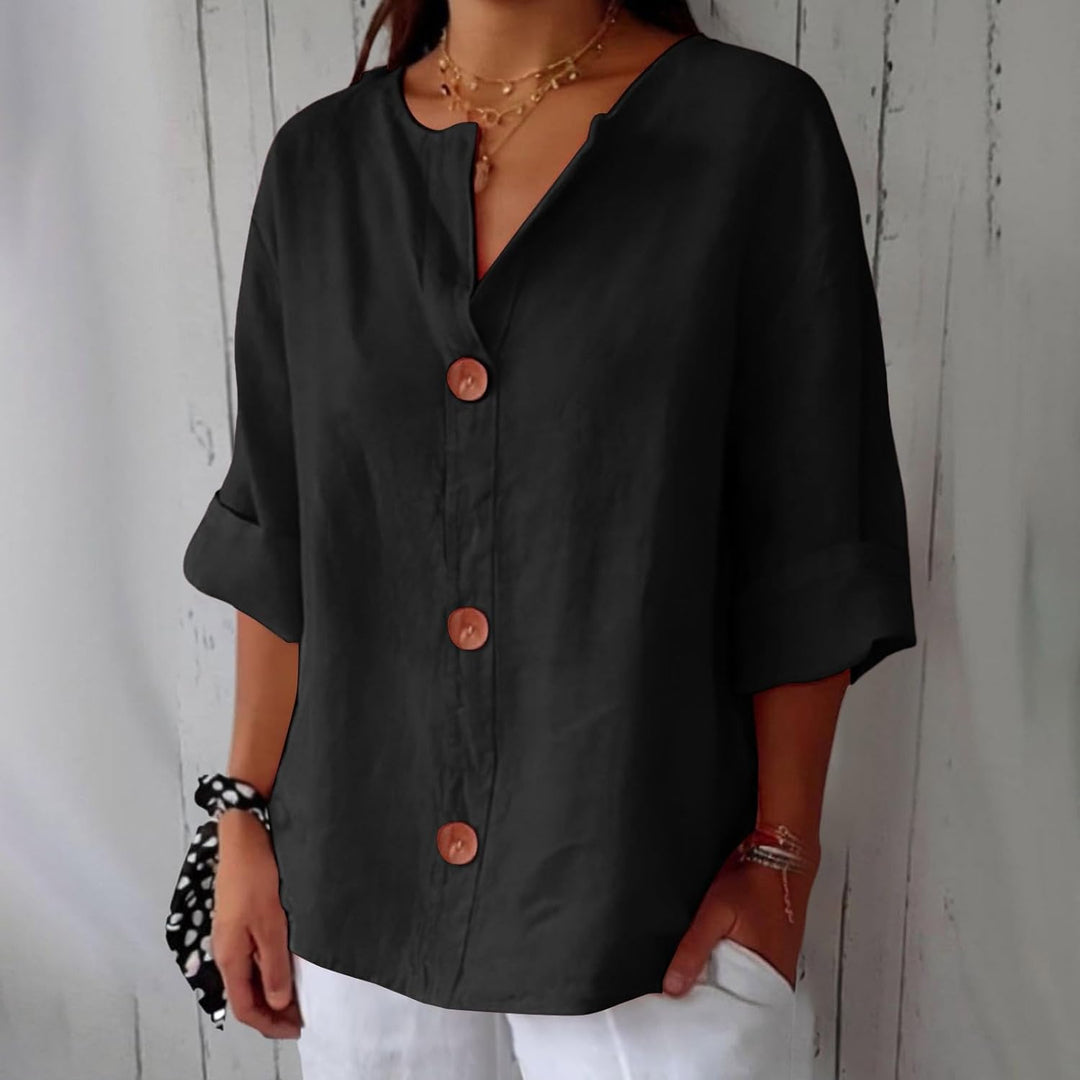 Noora Afslappet linnebluse for tidløs elegance