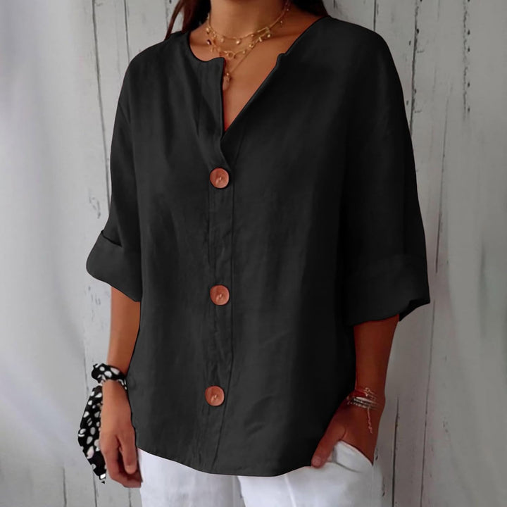 Noora Afslappet linnebluse for tidløs elegance
