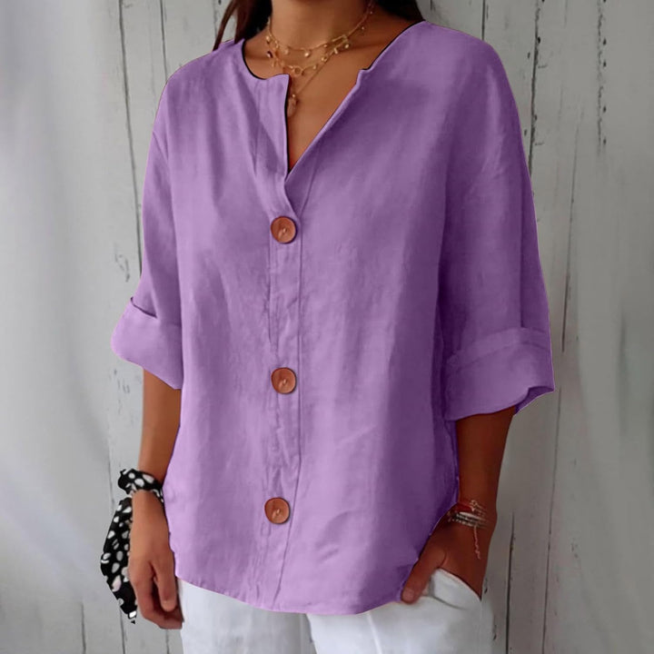 Noora Afslappet linnebluse for tidløs elegance