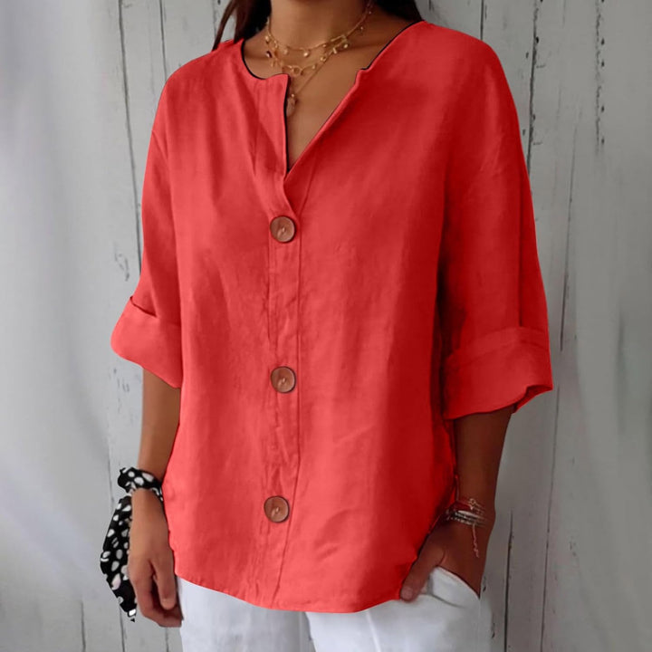 Noora Afslappet linnebluse for tidløs elegance