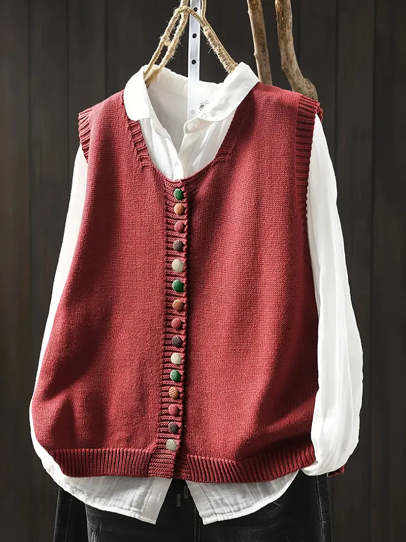 Lisbeth | Ærmeløs Strikket Vest