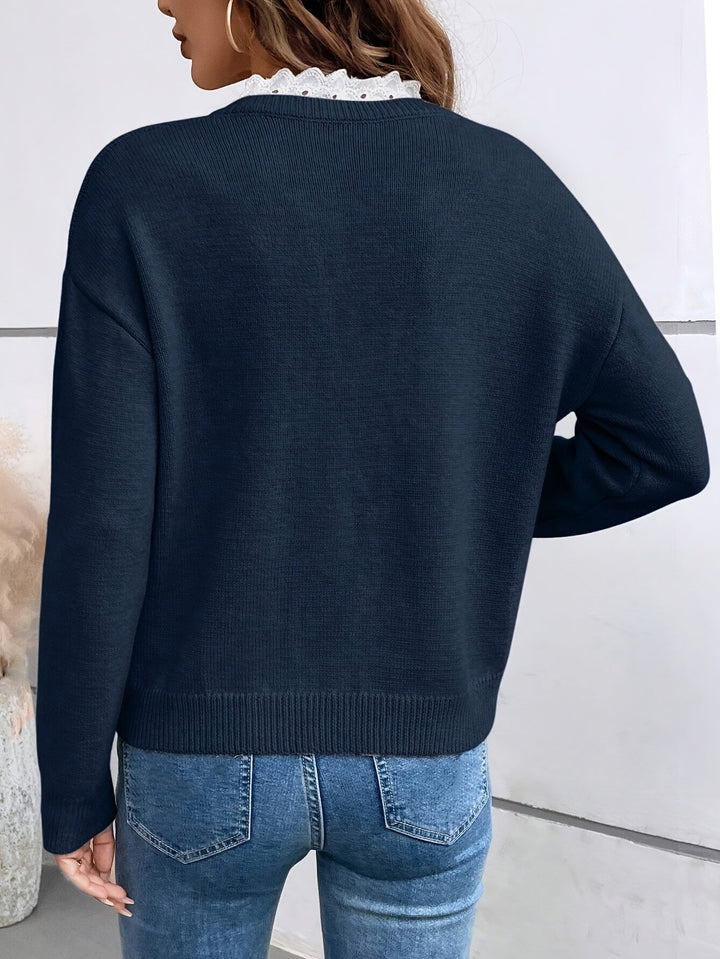 Margit | Elegant Bluse med Blondekant