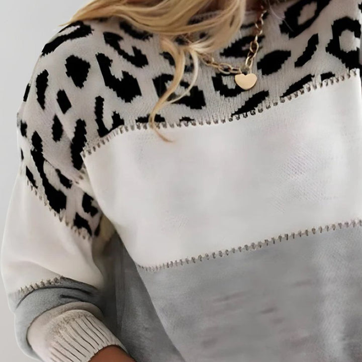 Cheyenne Afslappet trøje med leopardprint