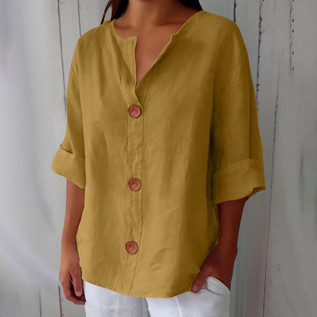 Noora Afslappet linnebluse for tidløs elegance