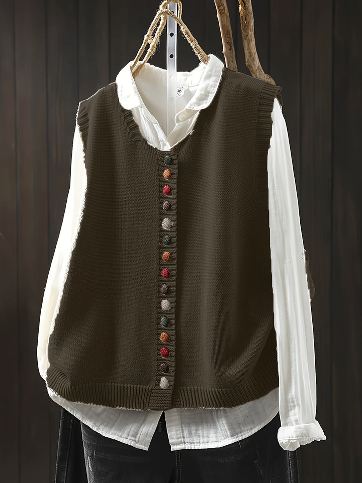 Lisbeth | Ærmeløs Strikket Vest