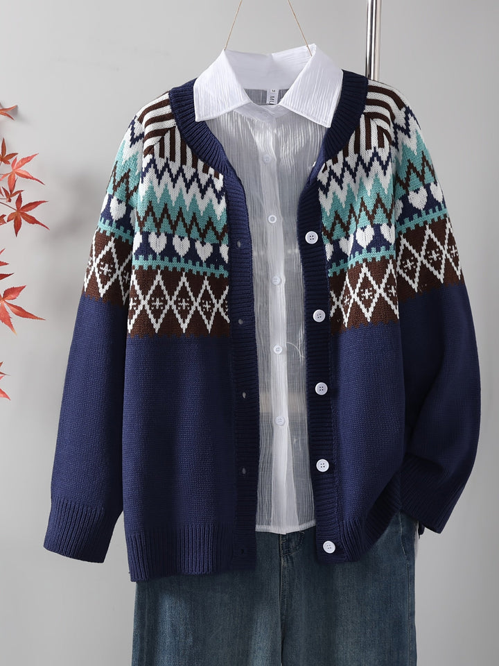 Liva | Klassisk Strikcardigan med Mønster