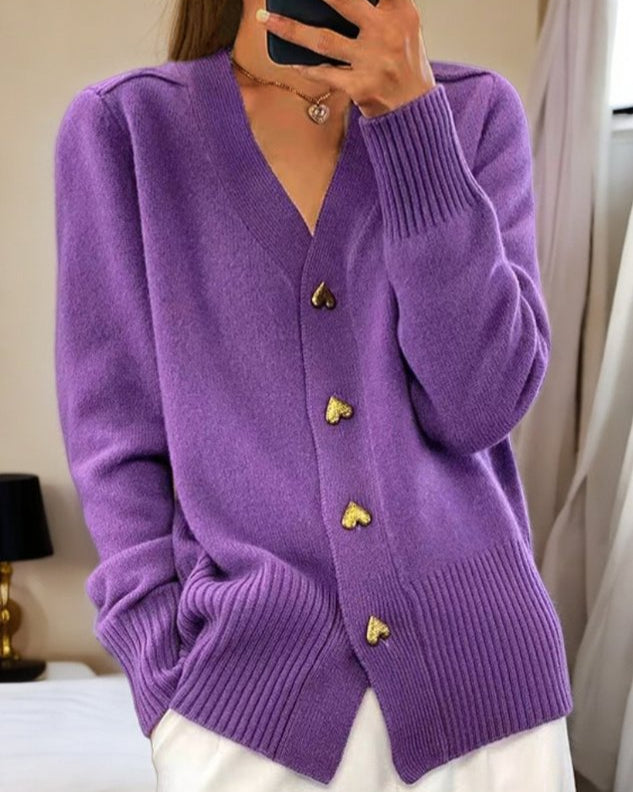 Mette | Elegant Strikket Cardigan med Knapper