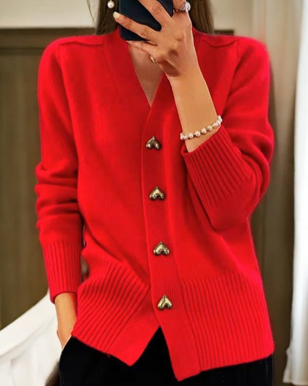Mette | Elegant Strikket Cardigan med Knapper